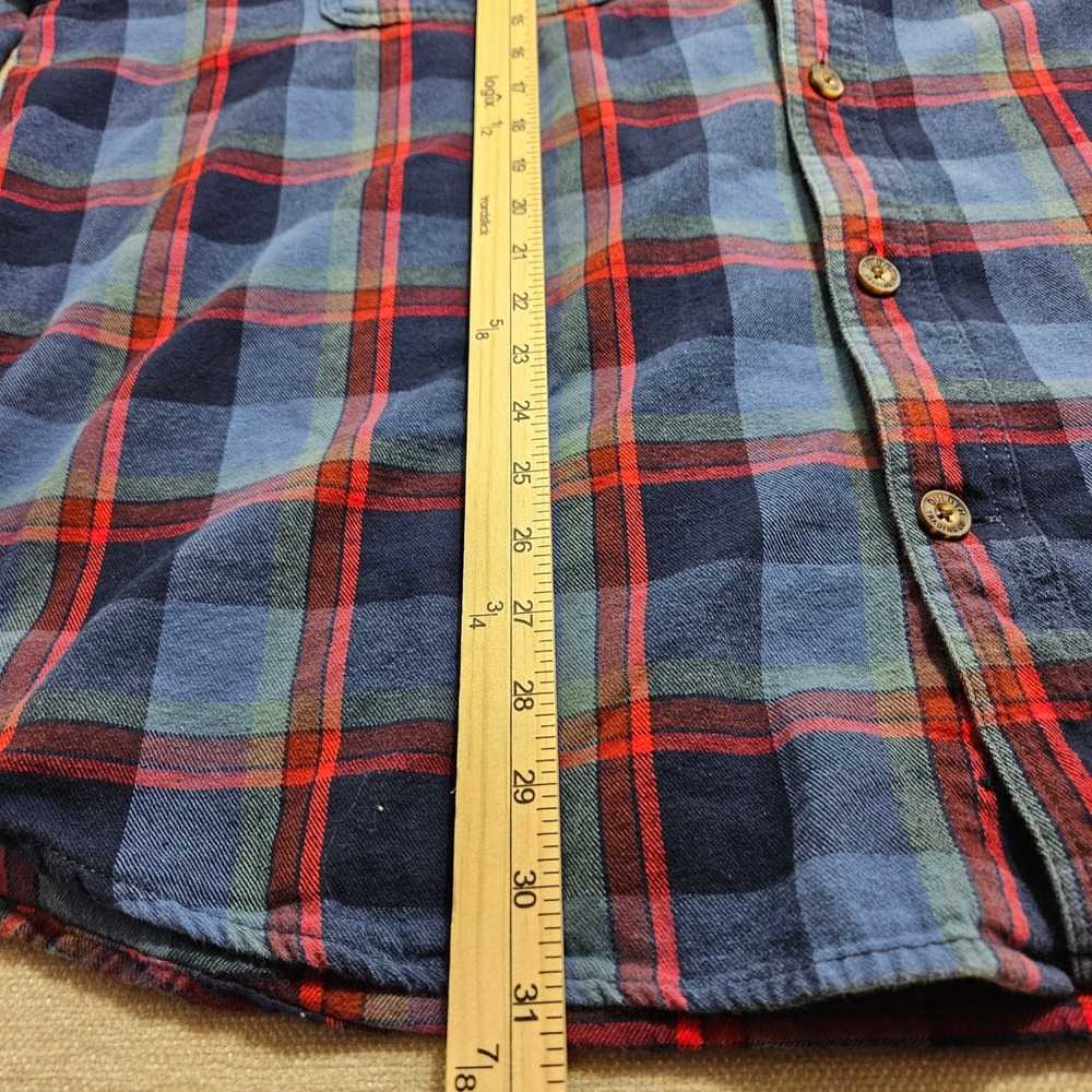 Duluth Trading Co Mens 2XL Relaxed Fit Plaid Flannel Shirt Blue Red 3237-124 - Picture 6 of 9